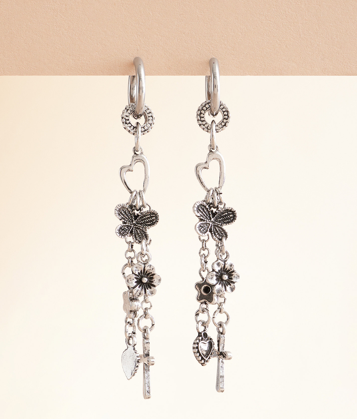 boutique by BKE Charm Fringe Earring - Women's Jewelry in Silver