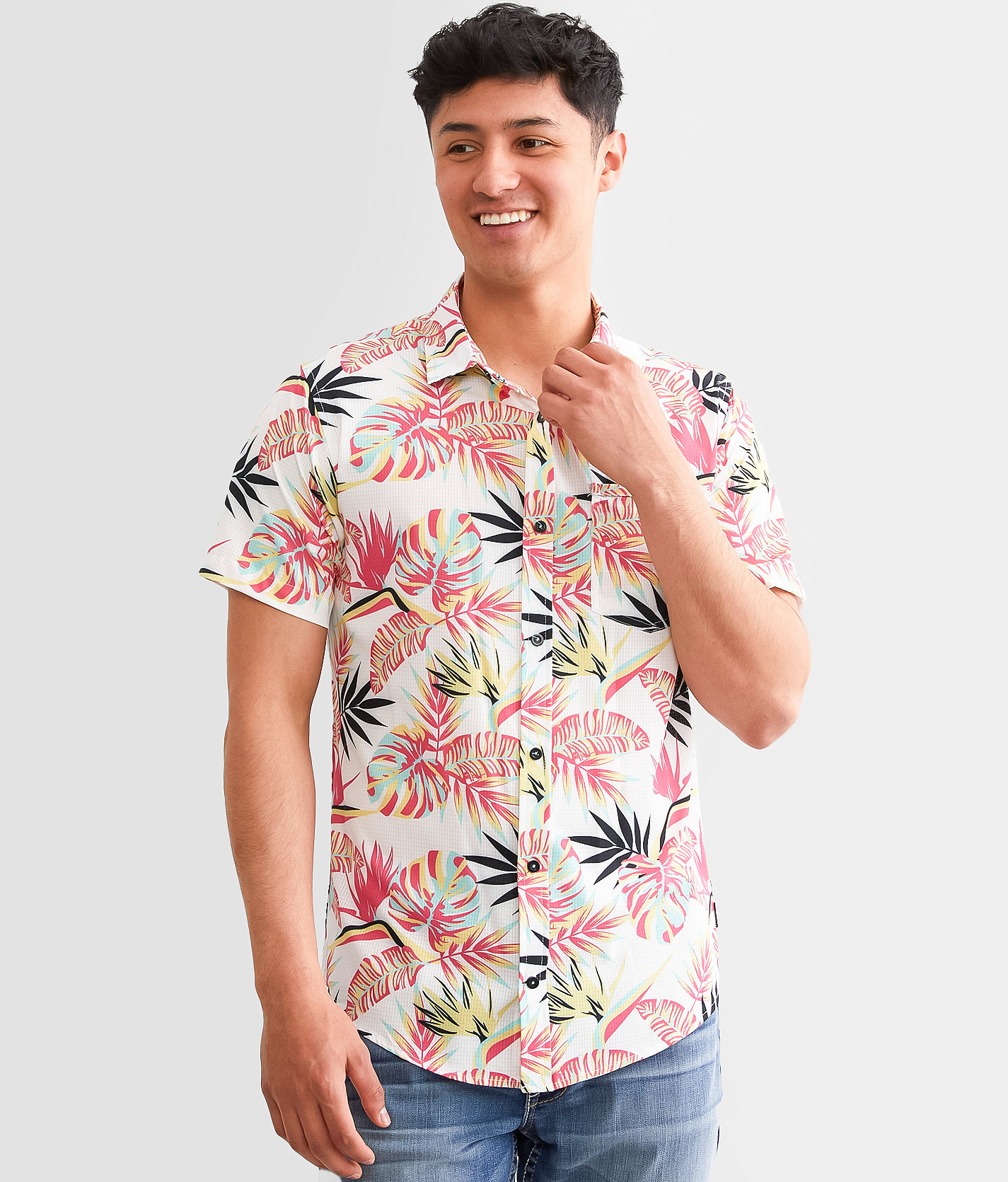 Departwest Tropical Ripstop Performance Stretch Shirt - Men's Shirts in White