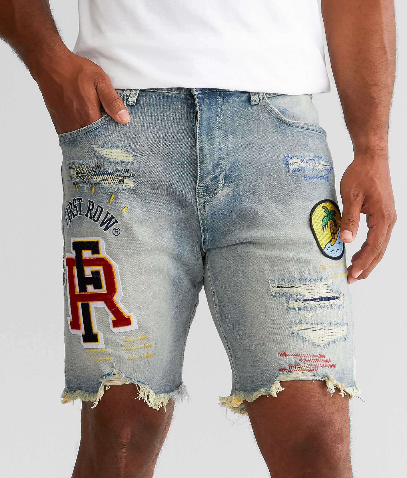 First Row® Slim Stretch Short - Men's Shorts in Light Stone Tint
