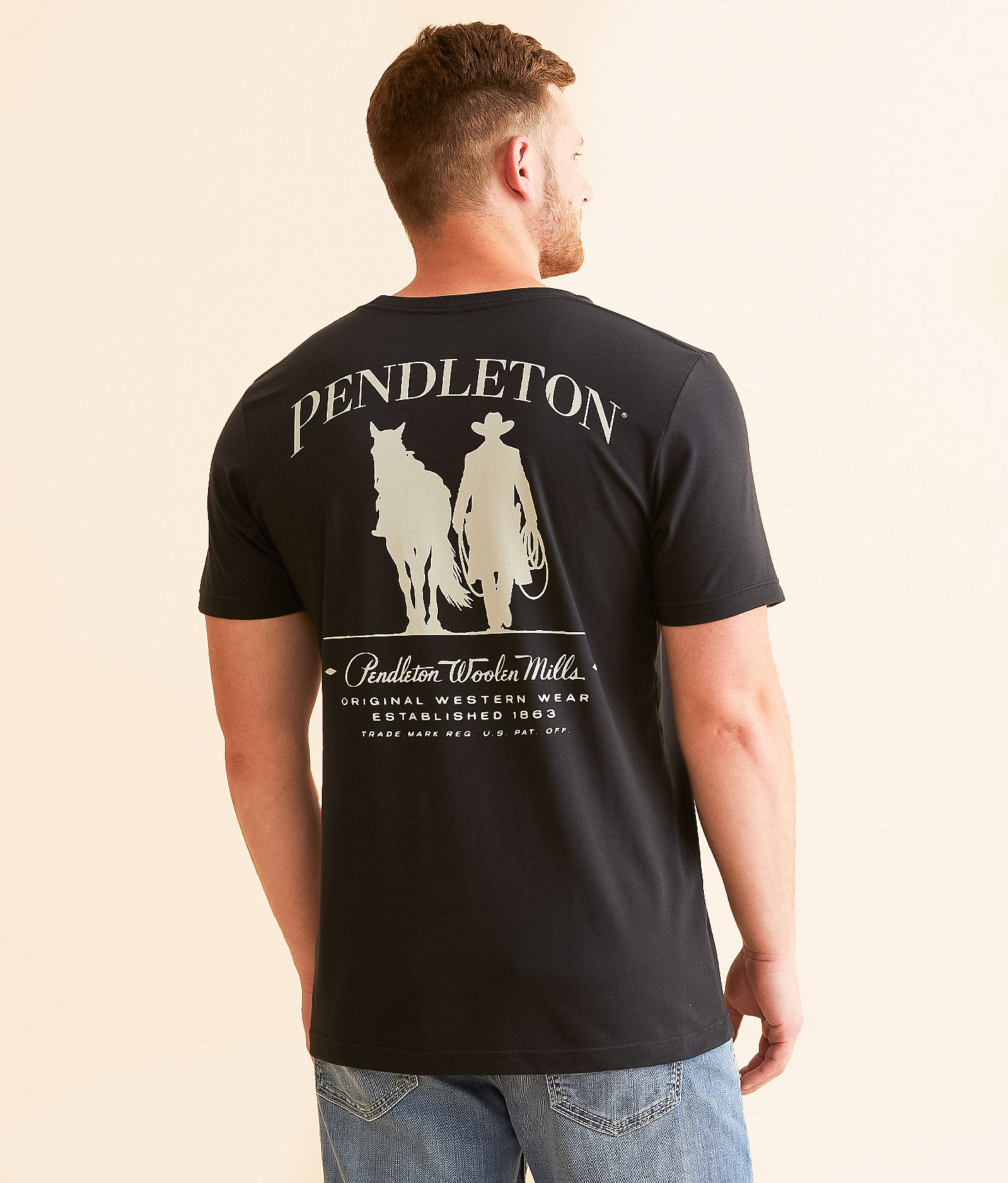 Pendleton Original Western Wear Cowboy T-Shirt - Men's T-Shirts in Vintage Black