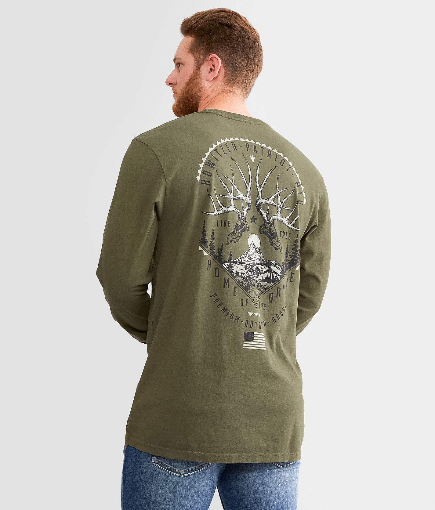 Howitzer Brave Horn T-Shirt - Men's T-Shirts in Surplus Green