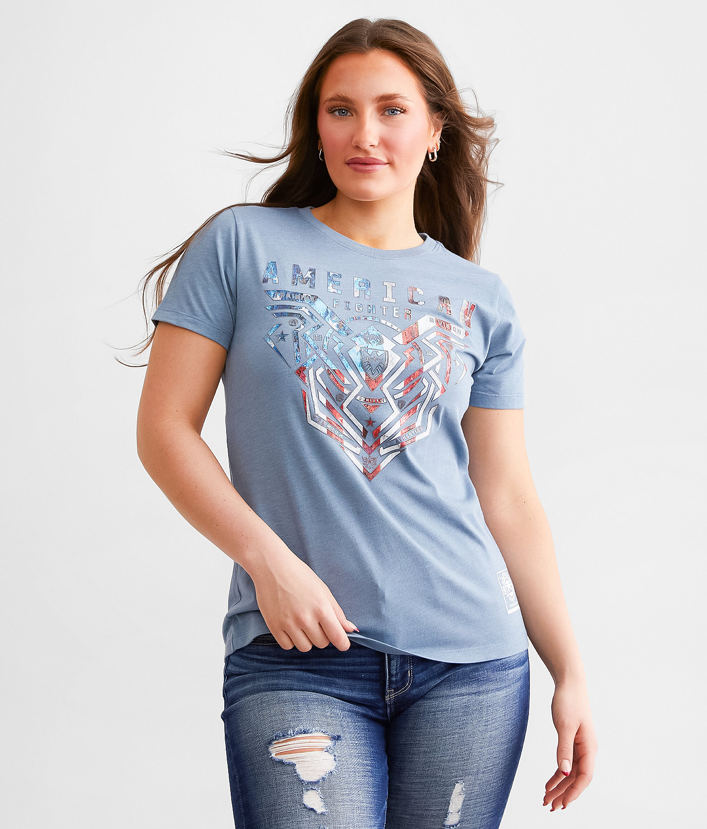 American Fighter Brimley Patriot T-Shirt - Women's T-Shirts in Slate Blue