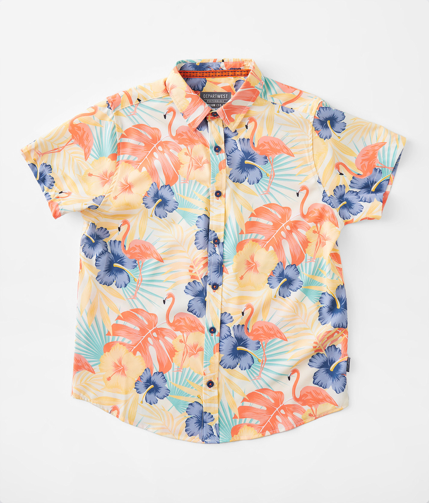 Boys - Departwest Tropical Flamingo Performance Shirt - Boy's Shirts in Light Yellow