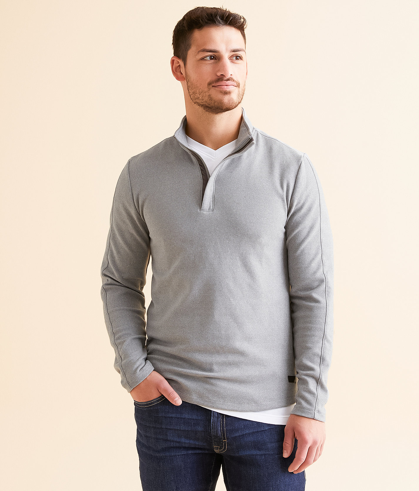 Outpost Makers Quarter Zip Pullover - Men's Sweatshirts in Grey