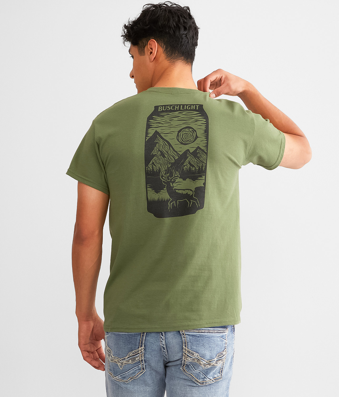 Brew City Busch Light® Hunting T-Shirt - Men's T-Shirts in Military Green