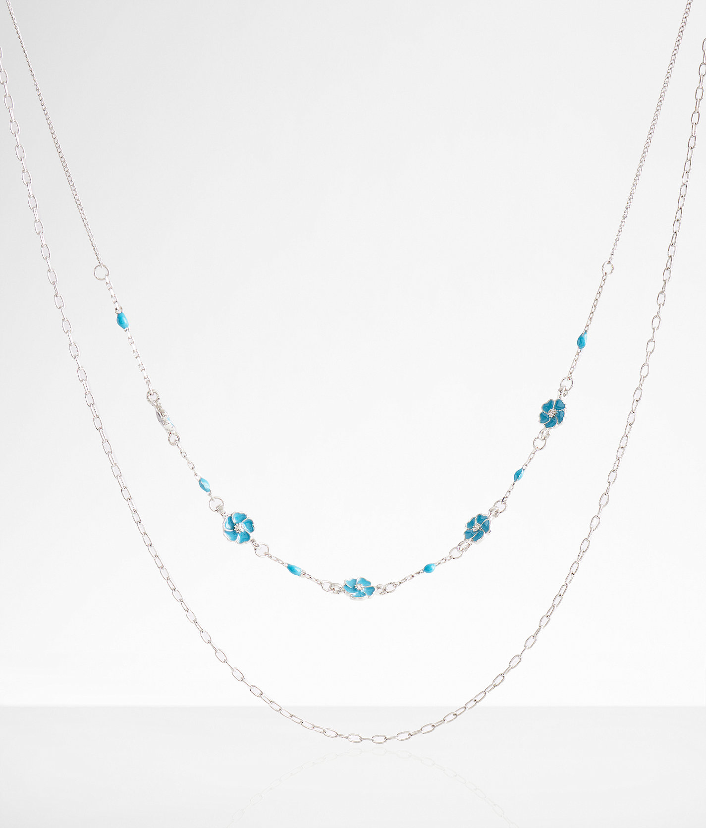 boutique by BKE Flower Tiered Necklace - Women's Jewelry in Silver