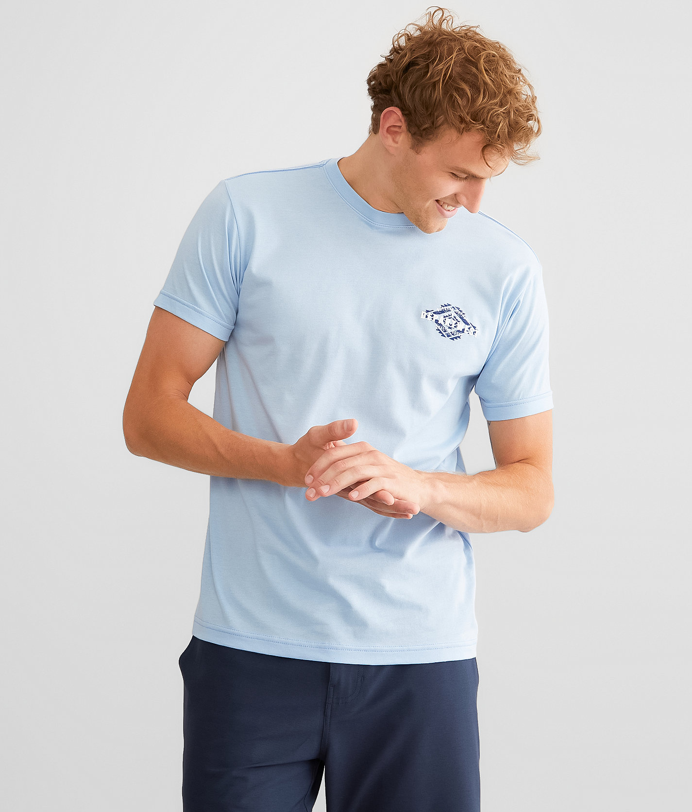 Departwest Overlay T-Shirt - Men's T-Shirts in Powder Blue Heather
