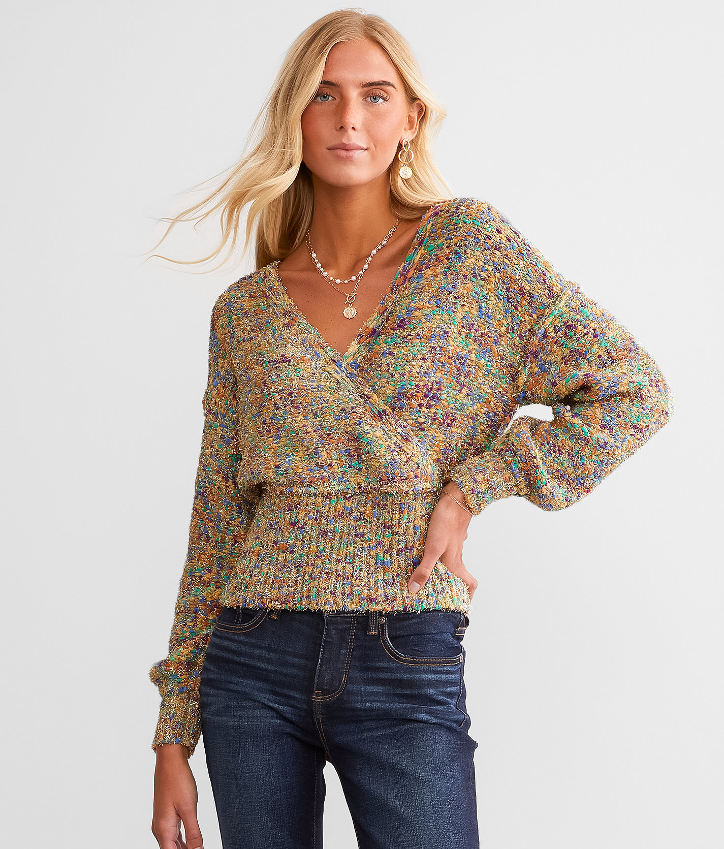 Willow & Root Color Pop Metallic Sweater - Women's Sweaters in Multi