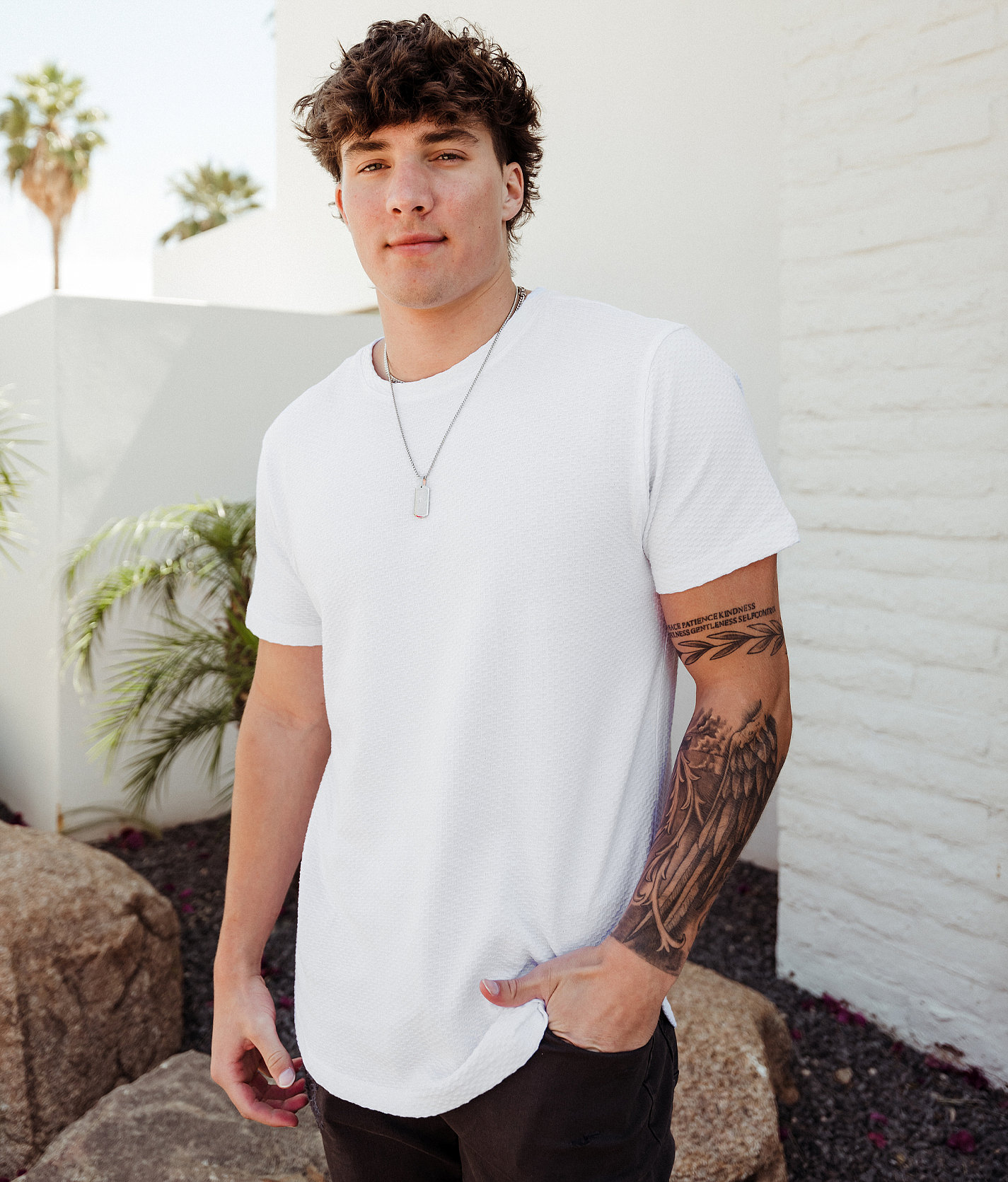 Nova Industries Textured T-Shirt - Men's T-Shirts in White