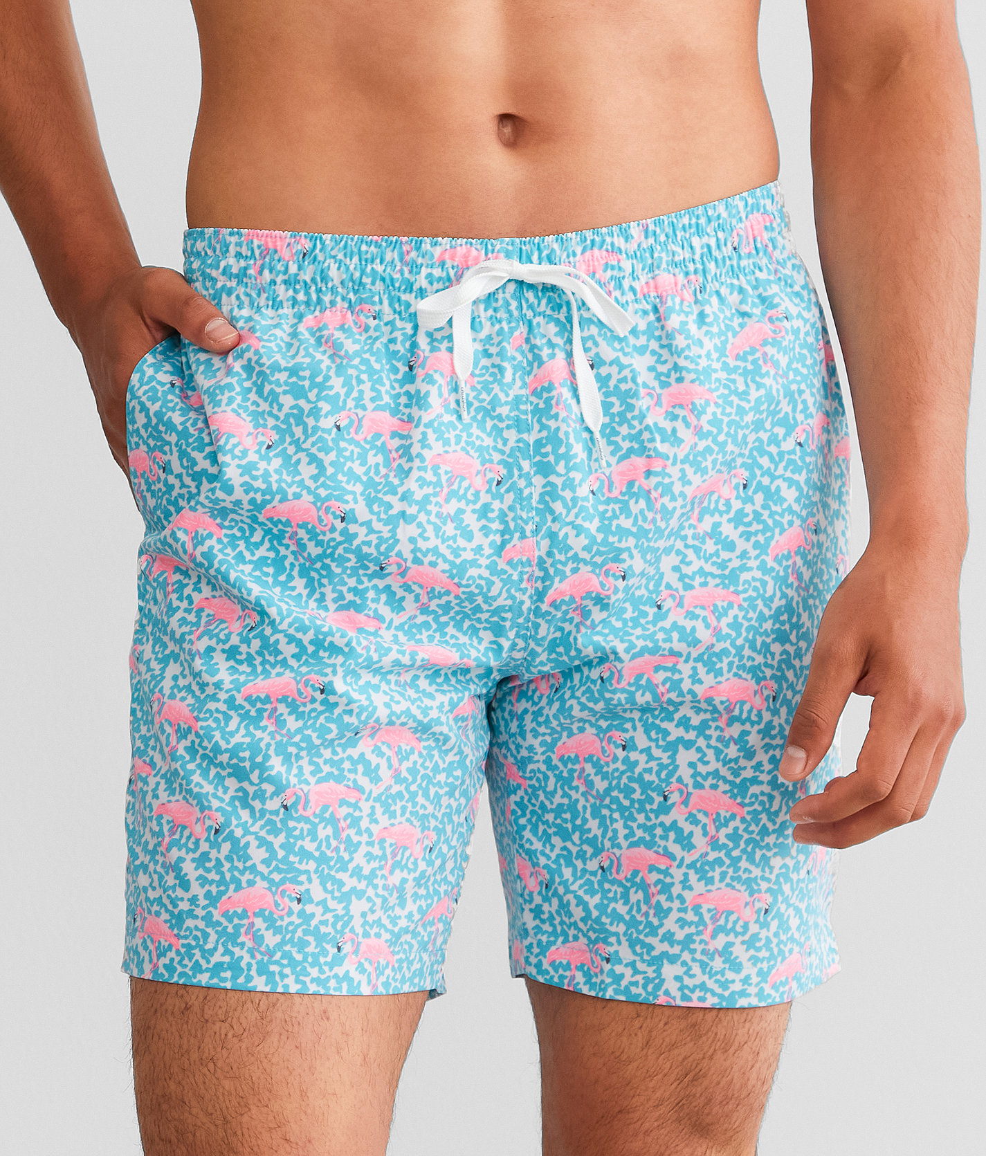 Chubbies The Domingos Are Flamingos Stretch Swim Trunks - Men's Swimwear in Bright Blue