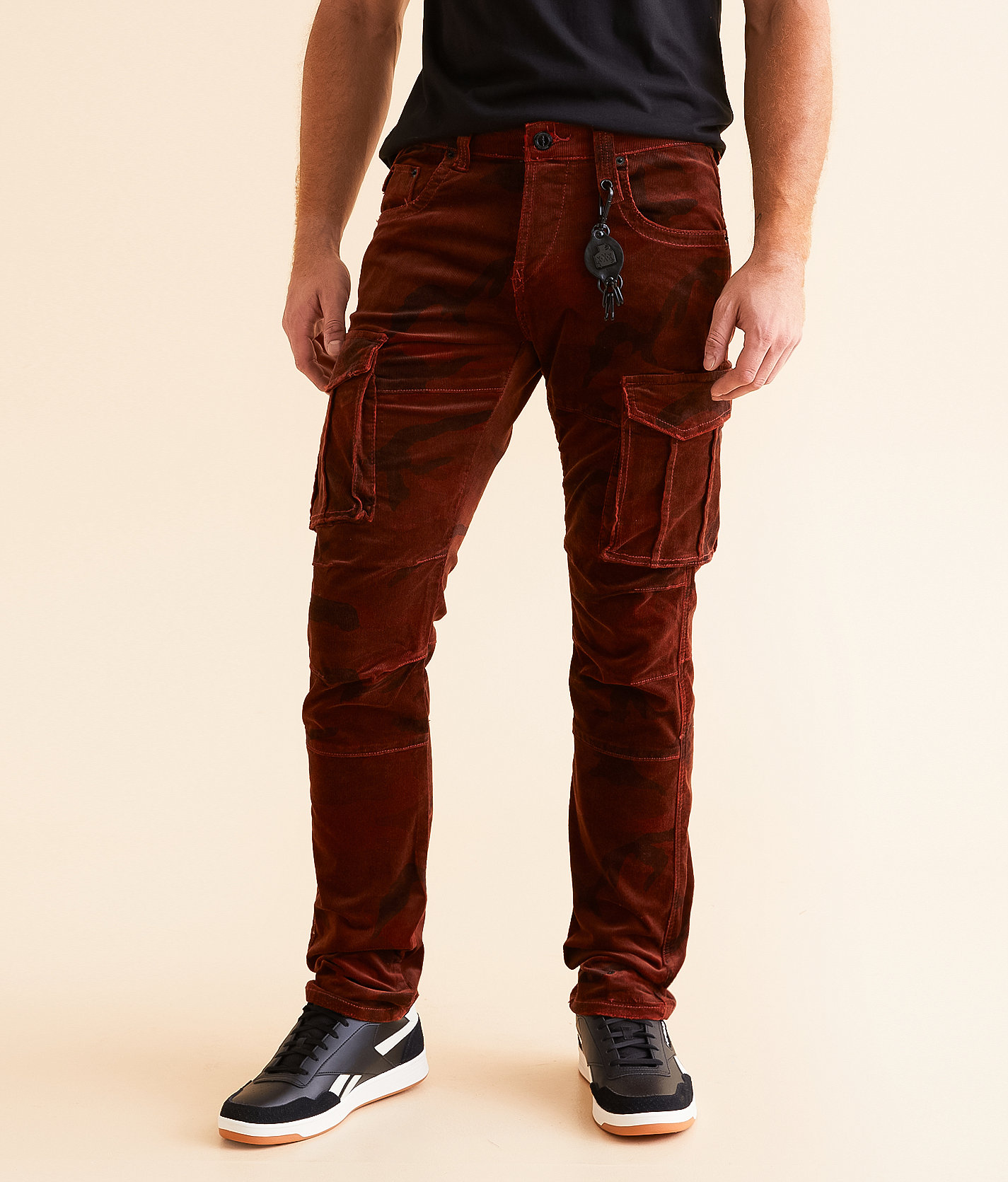 Smuggler's Moon Slim Straight Camo Corduroy Stretch Jean - Men's Jeans in B. Orange