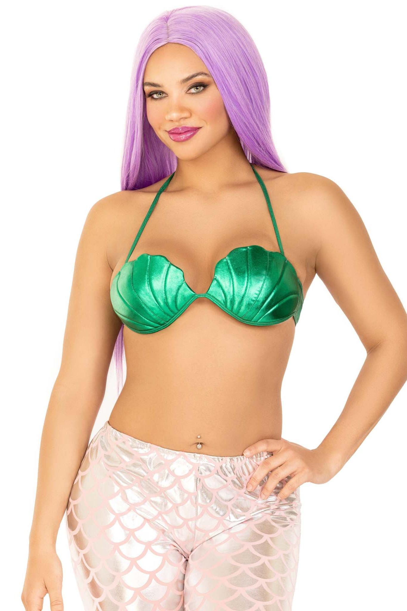 Mermaid Shell Bra Green