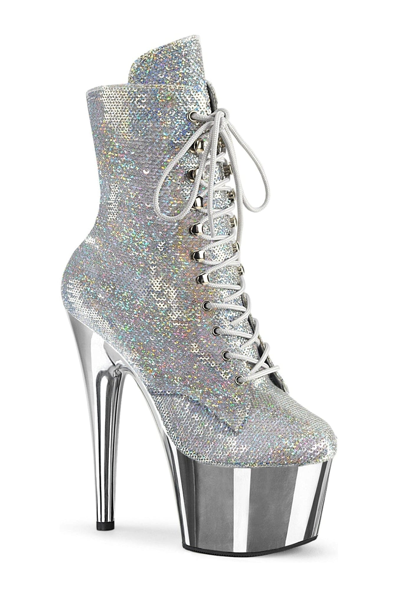ADORE-1020SQ-02 Silver Sequins Ankle Boot