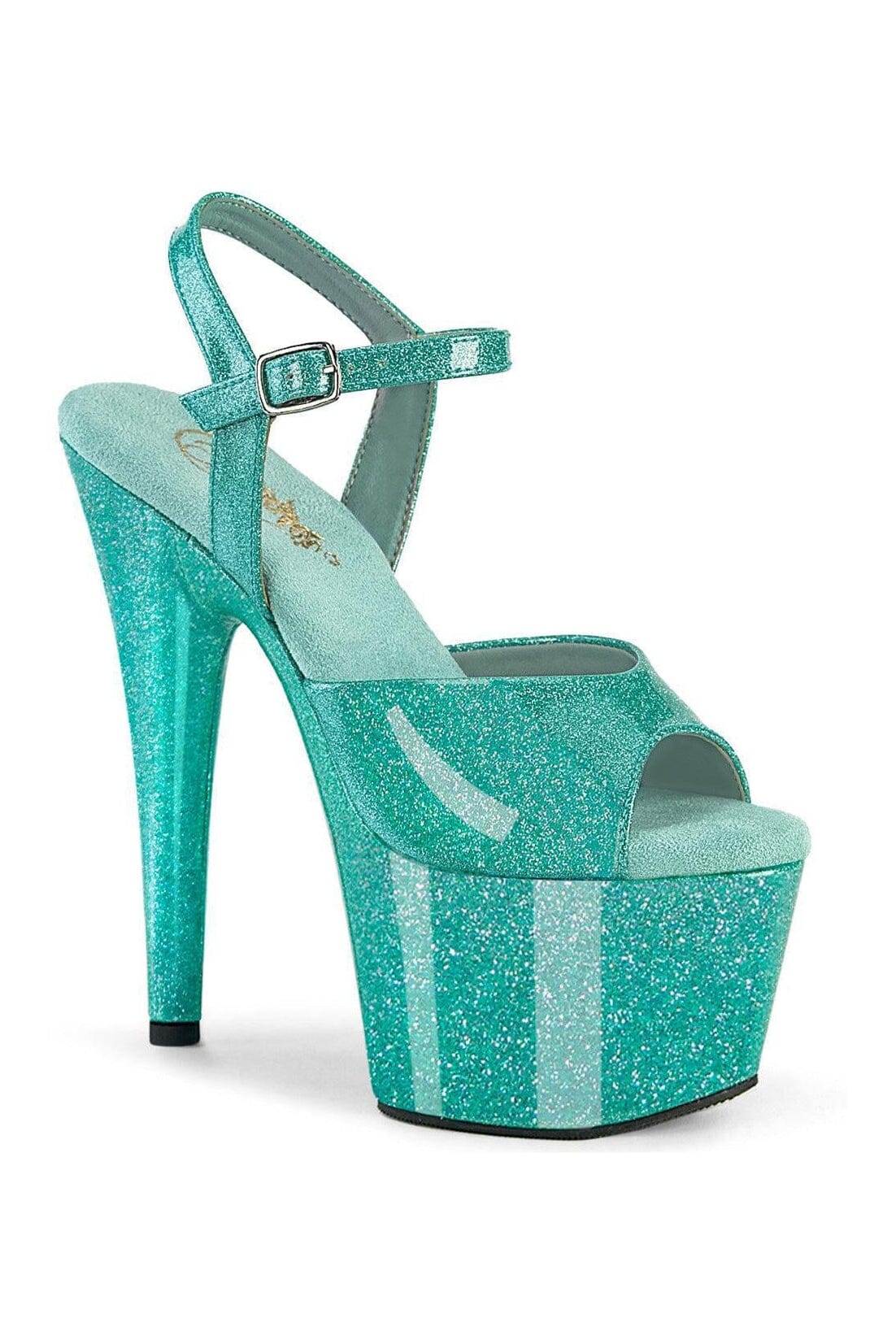 ADORE-709GP Turquoise Glitter Patent Sandal