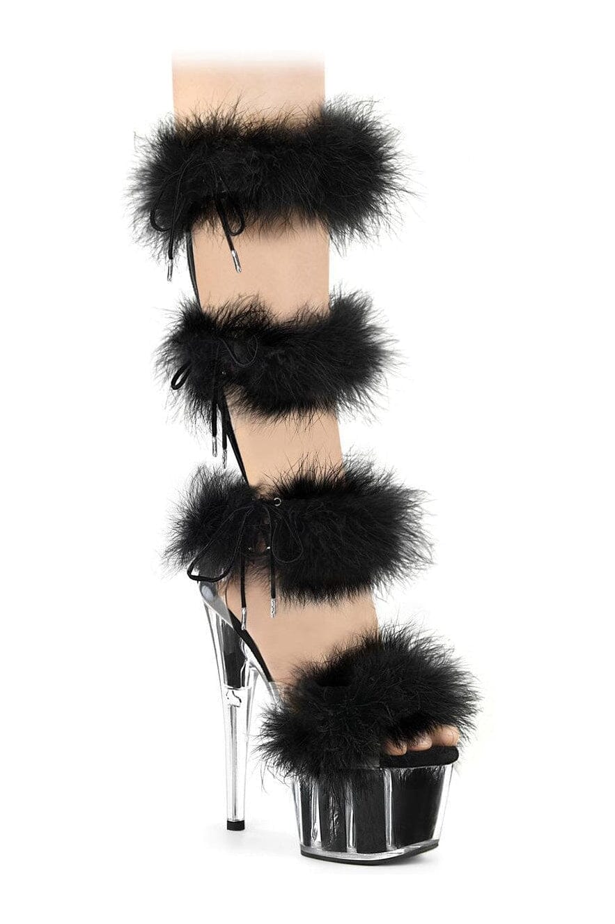 ADORE-728F Clear Marabou Sandal