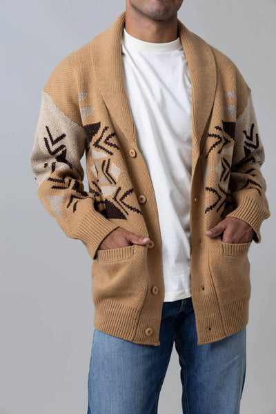 Kimes Ranch Mens Artesia WW Brown Wool Blend Cardigan Sweater