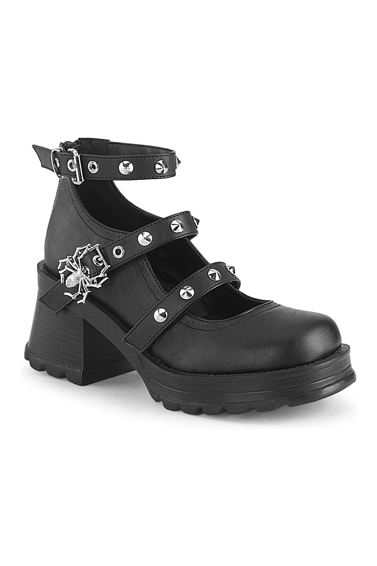 BRATTY-30 Black Vegan Leather Ankle Shoe