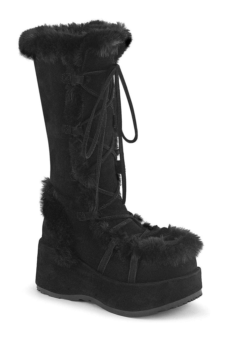 CUBBY-311 Black Vegan Suede Knee Boot