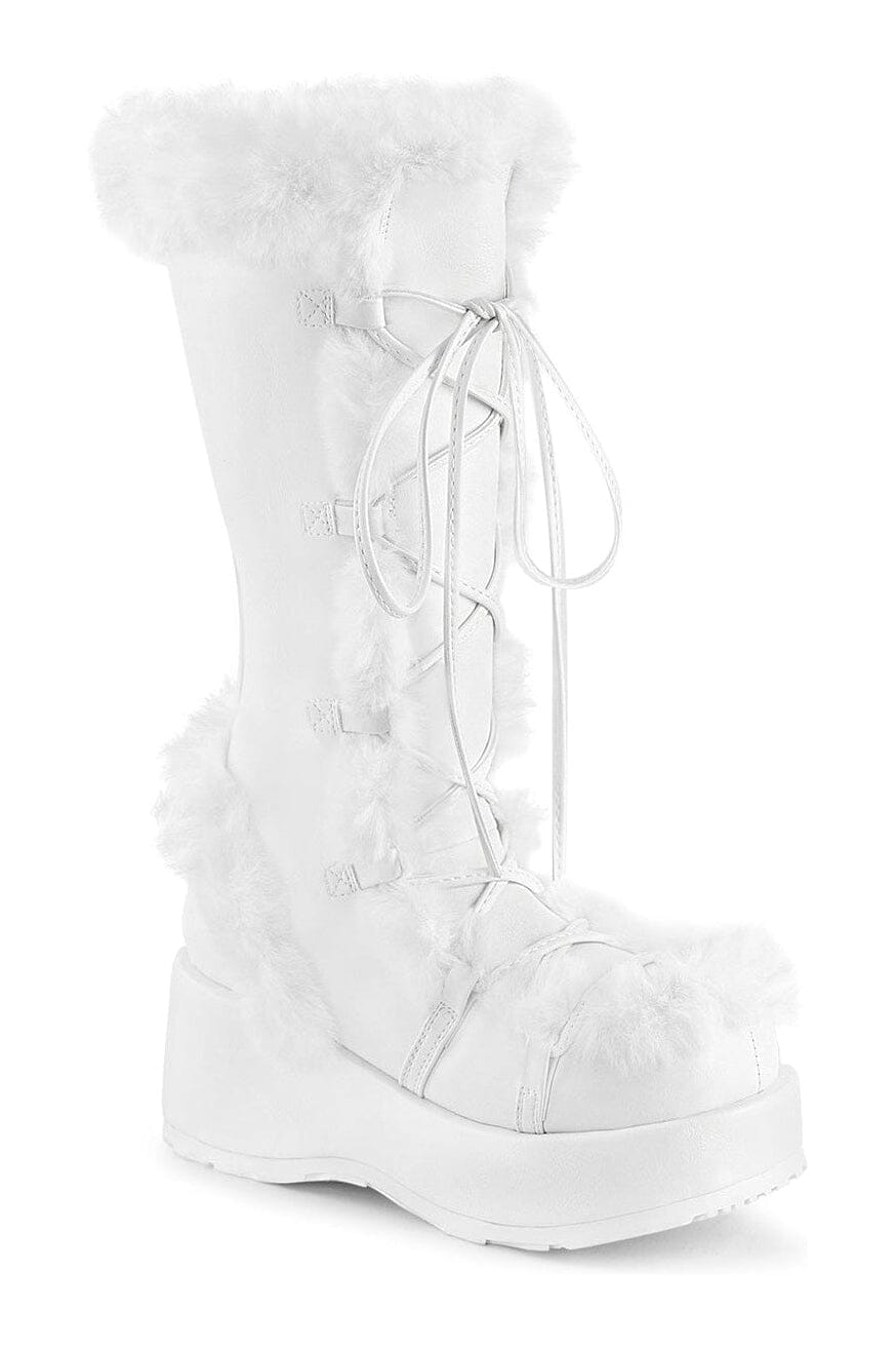 CUBBY-311 White Vegan Leather Knee Boot