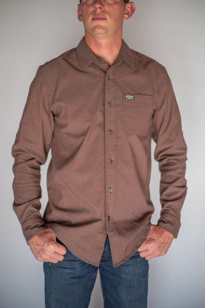 Kimes Ranch Mens Cochise Oatmeal Heather Cotton blend L/S Shirt