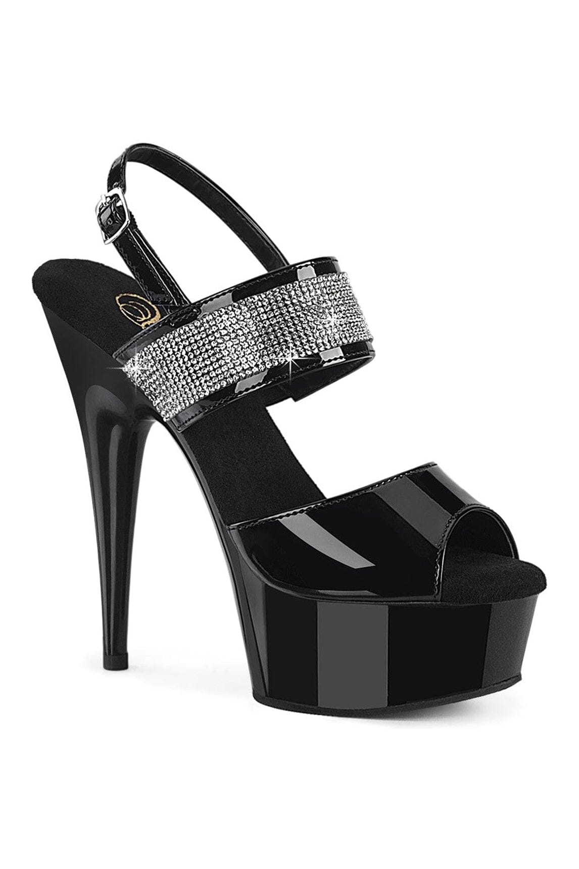 DELIGHT-639 Black Patent Sandal