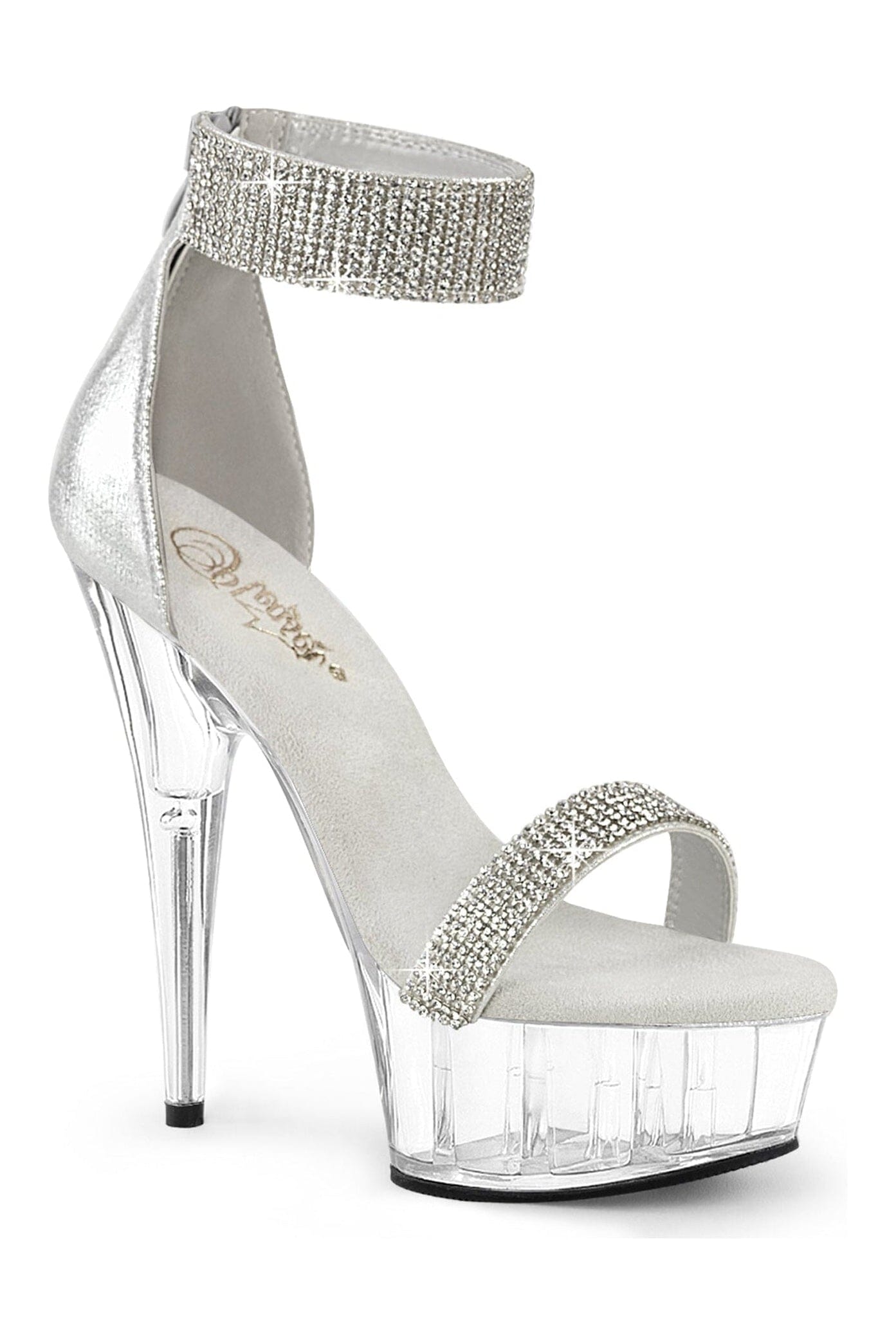 DELIGHT-641 Silver Fabric Sandal