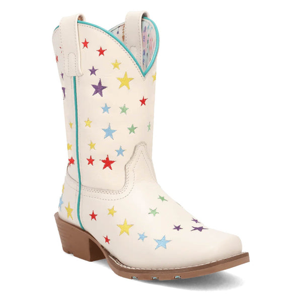 Dan Post Kids Girls Starlett White Multi Leather 8in Cowboy Boots