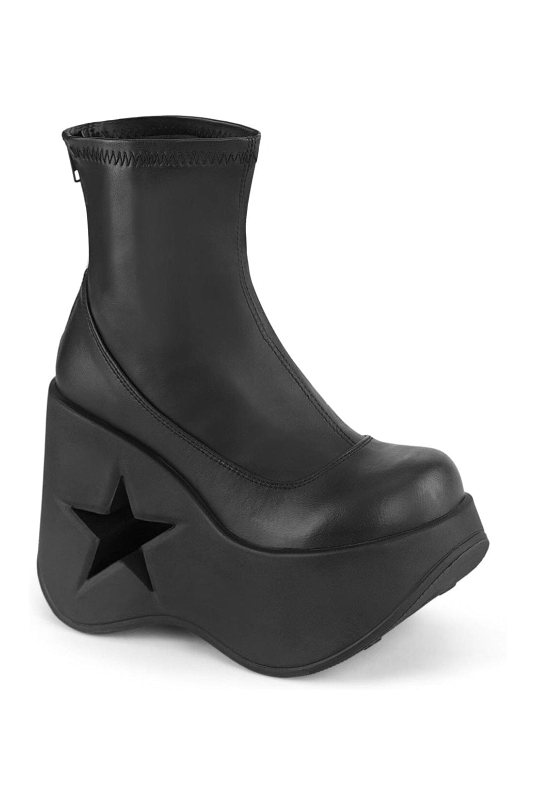 DYNAMITE-100 Black Hologram Patent Ankle Boot
