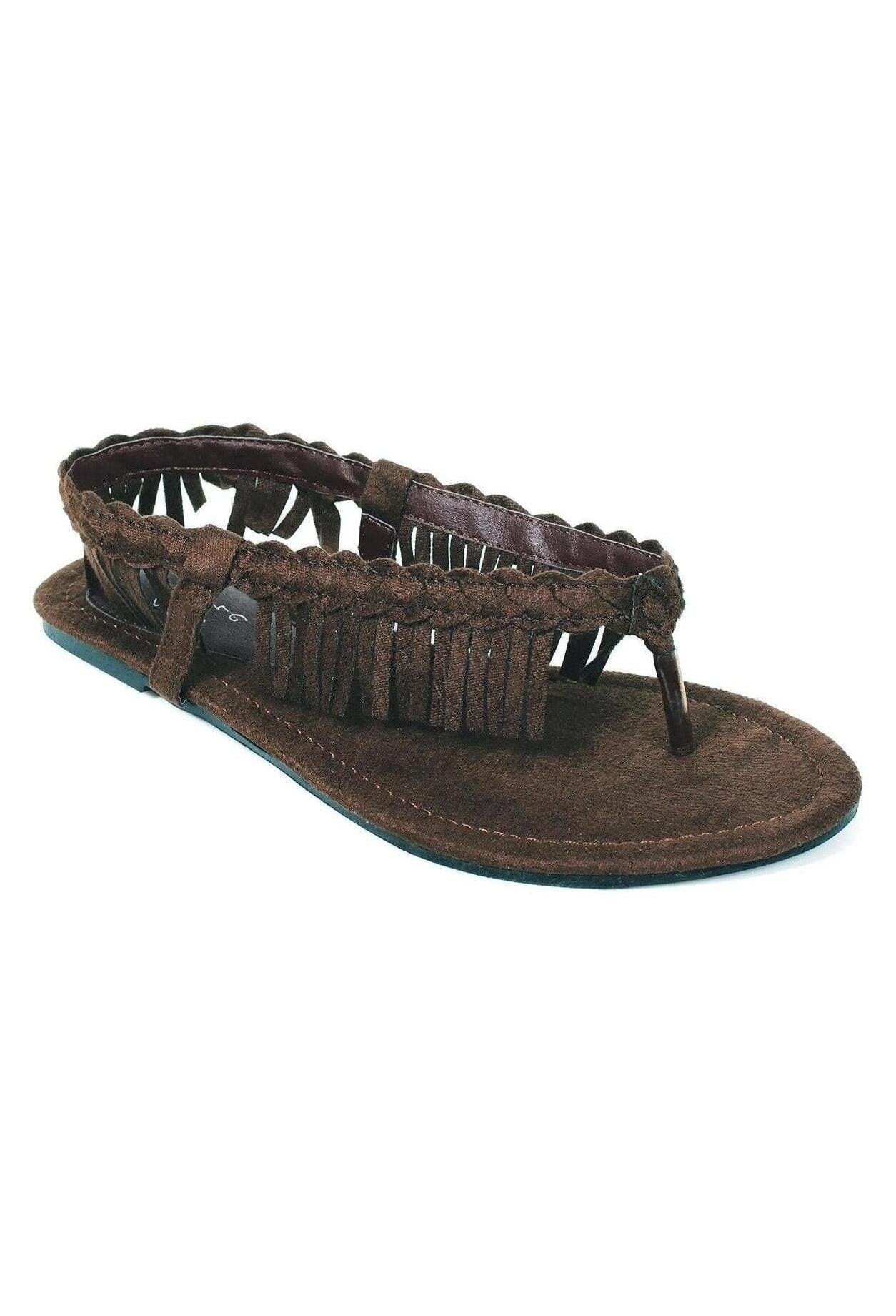 Ellie 015-APACHE Heel Sandal With Braid And Fringe