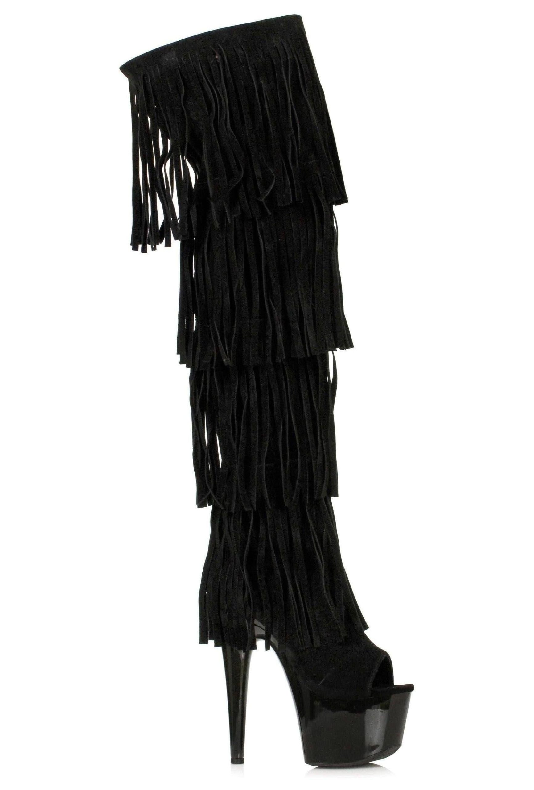 Ellie 709-SEQUOIA 7" Platform Thigh High Fringe Boot