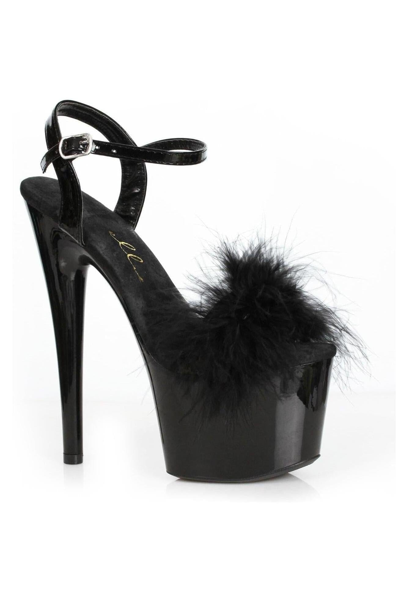 Ellie 709-WHITNEY 7" Platform Sandal With Marabou