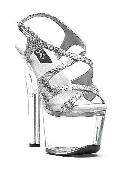Ellie 711-LANCE-G 7" Heel Silver Glitter Sandal