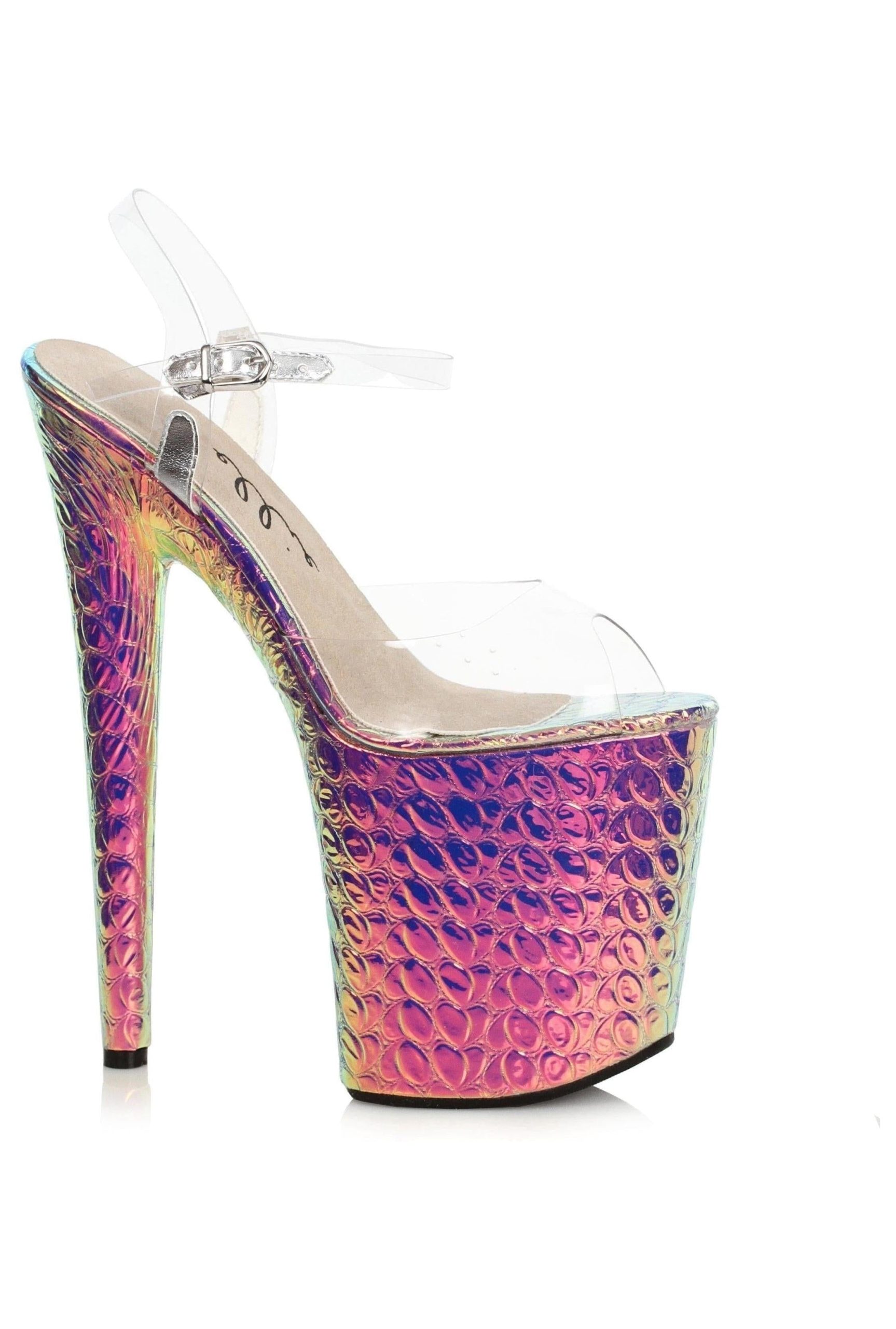Ellie 850-SUGAR 8" Heel Hologram Sandal