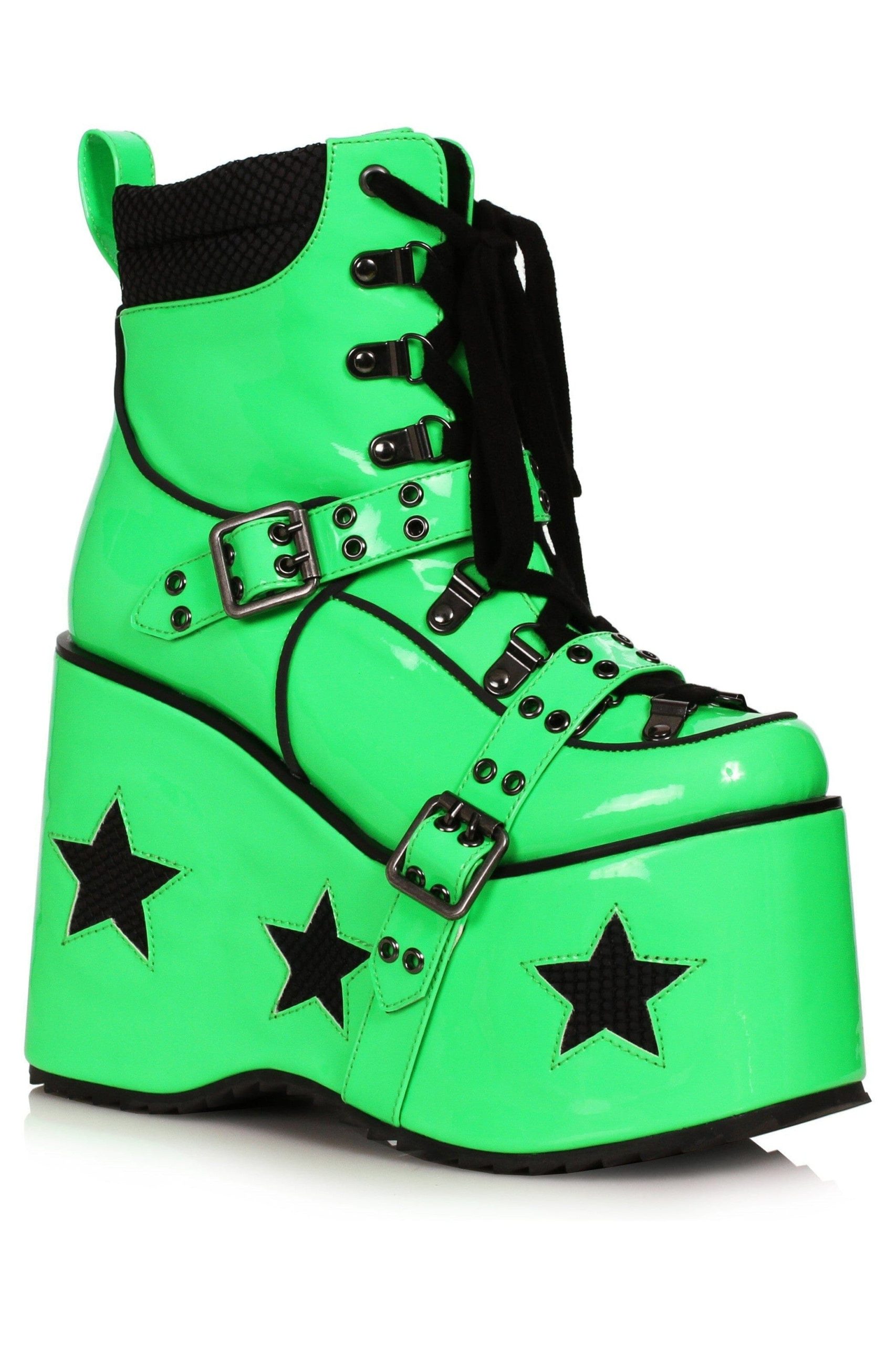 Ellie Shoes 500-SPACED Heel Platform Bootie with Star & Buckle Décor