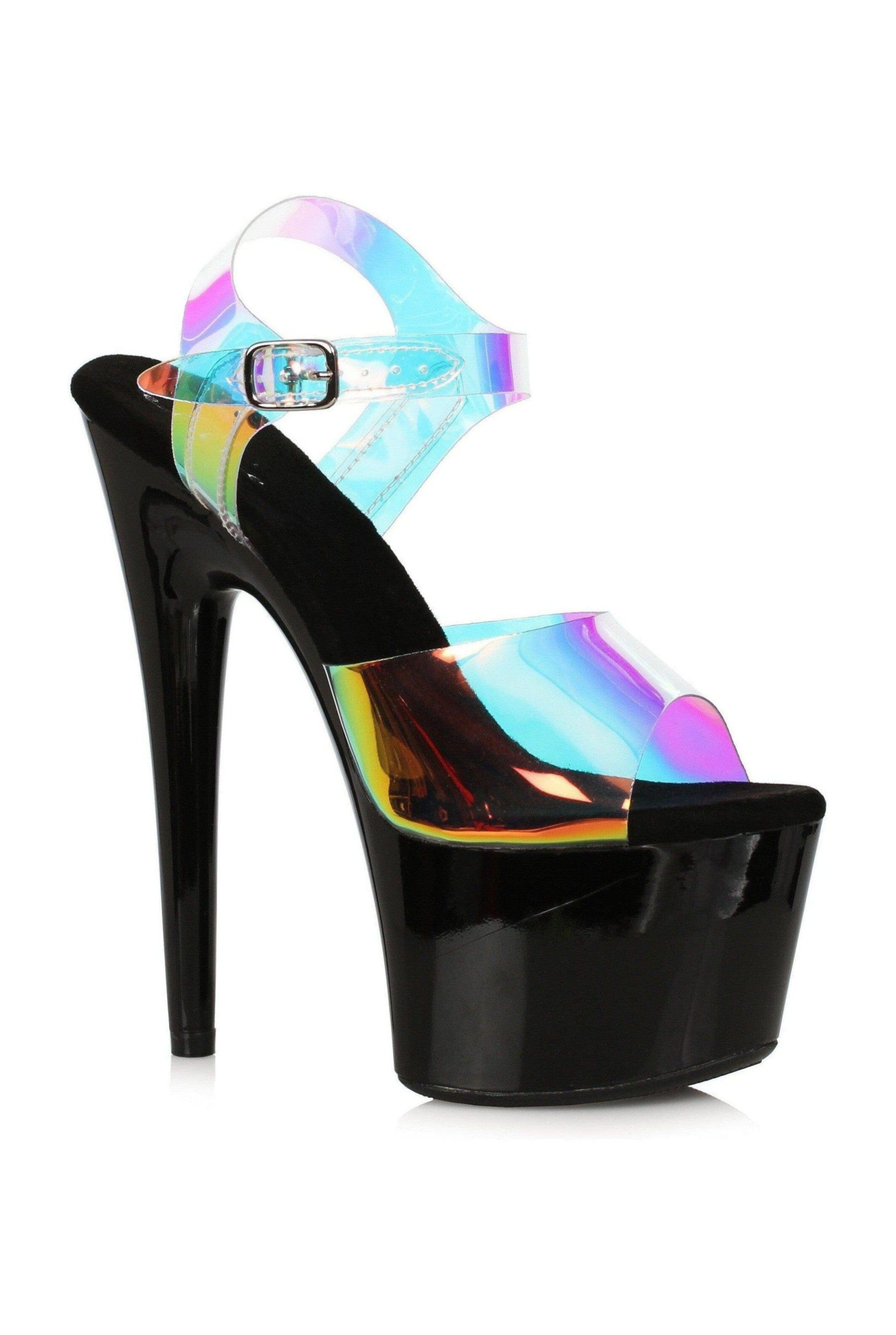 Ellie Shoes 709-TARYN Heel Platform Sandal with Rainbow Tinted Upper