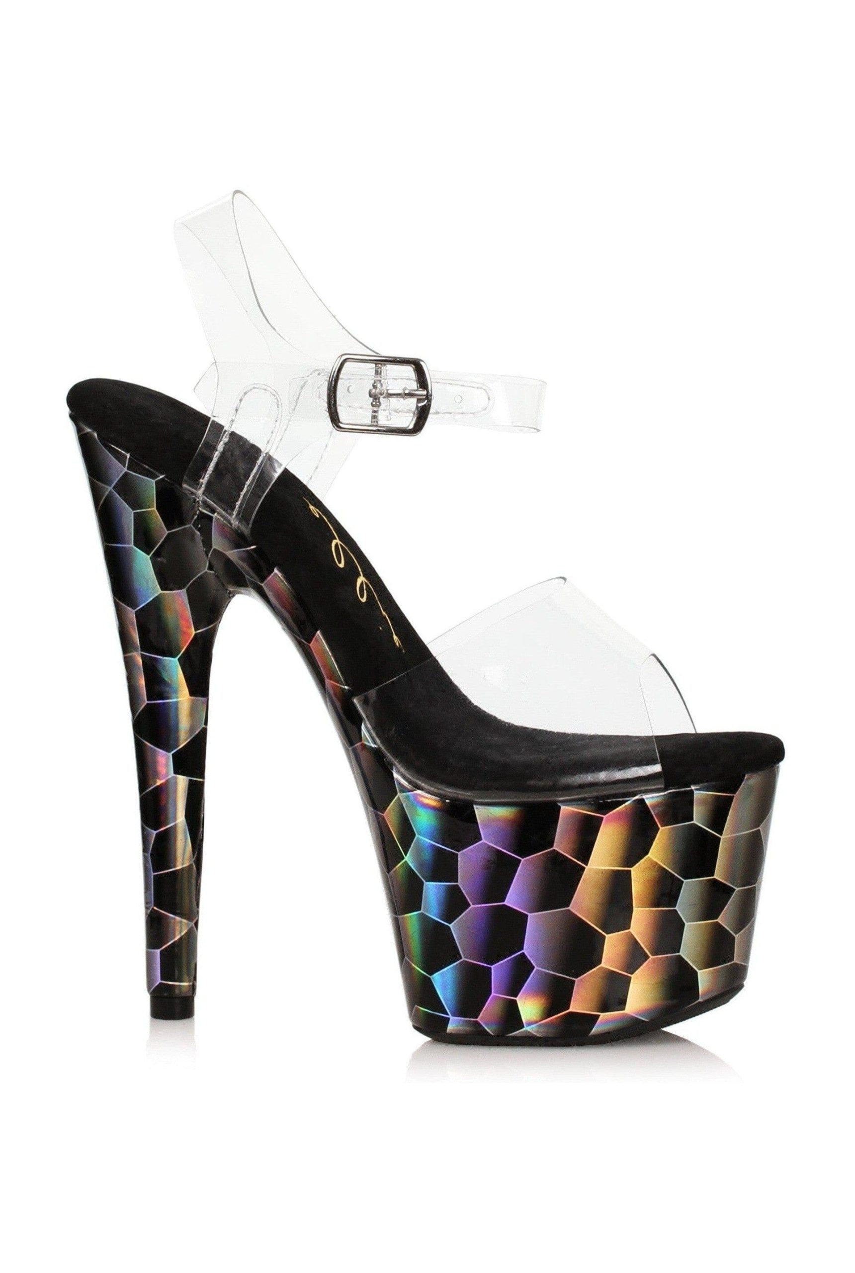 Ellie Shoes 709-YO Stiletto Sandal with Holographic Platform