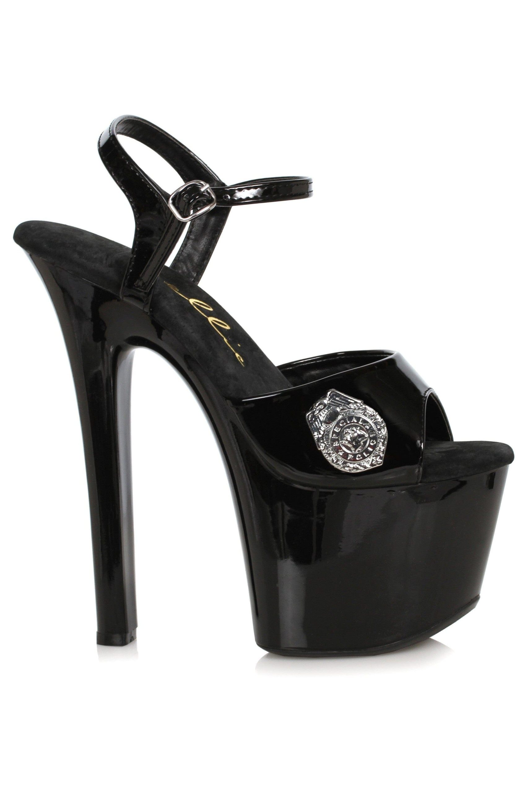 Ellie Shoes 711-PATROL Stiletto Sandal with Badge