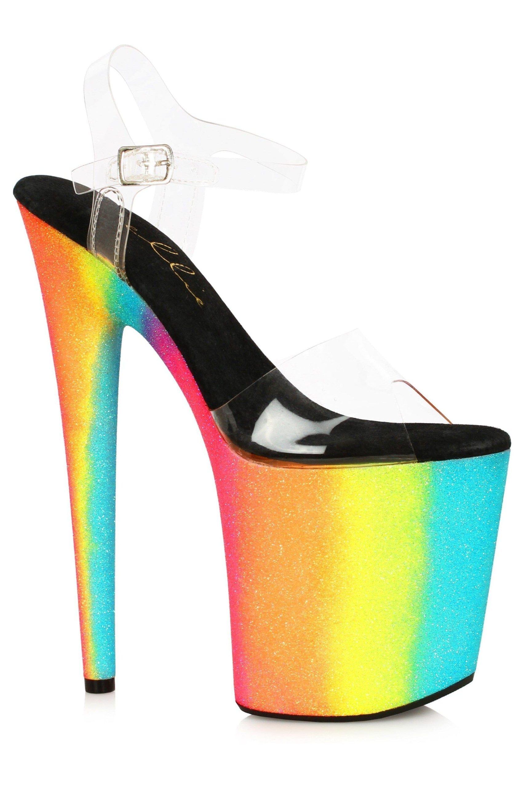 Ellie Shoes 850-CANDY Stiletto with Rainbow Glitter Platform