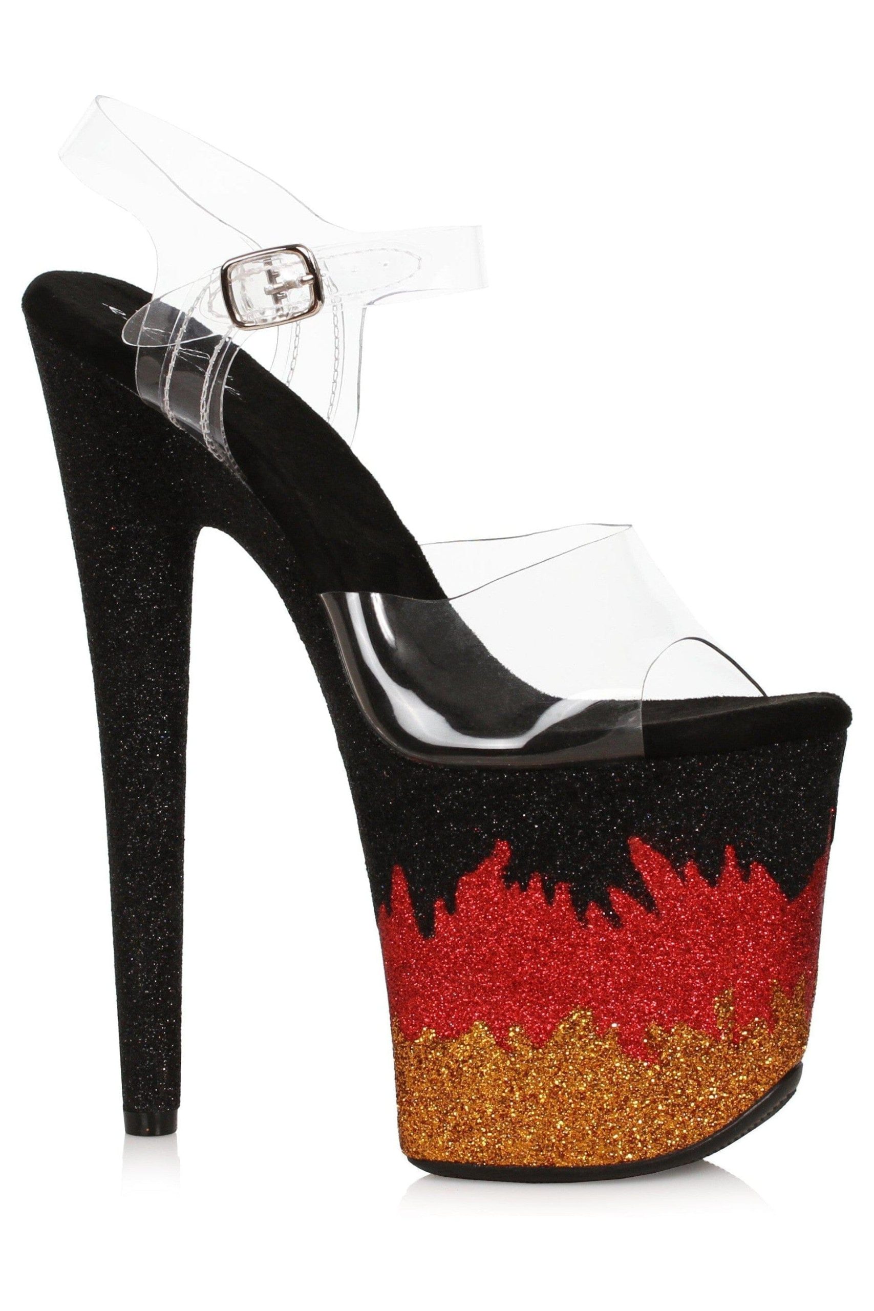 Ellie Shoes 850-PHOENIX Stiletto with Glitter Flame Platform