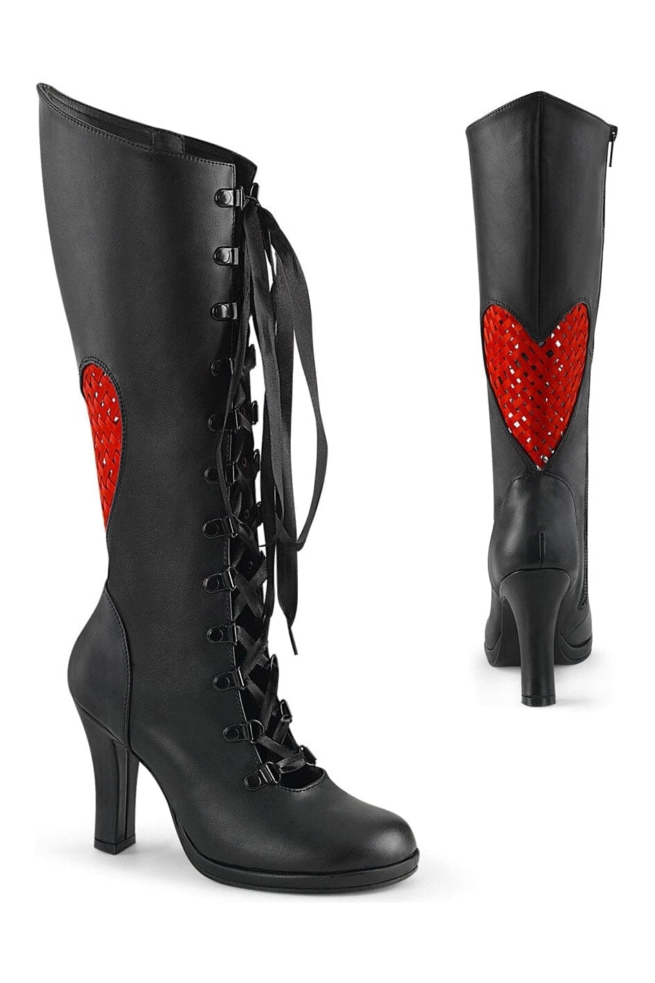 GLAM-243 Black Vegan Leather Knee Boot