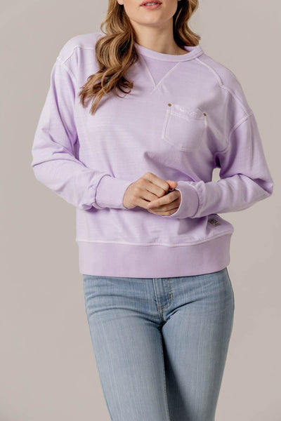 Kimes Ranch Womens Gina Lavender Cotton Blend Sweatshirt