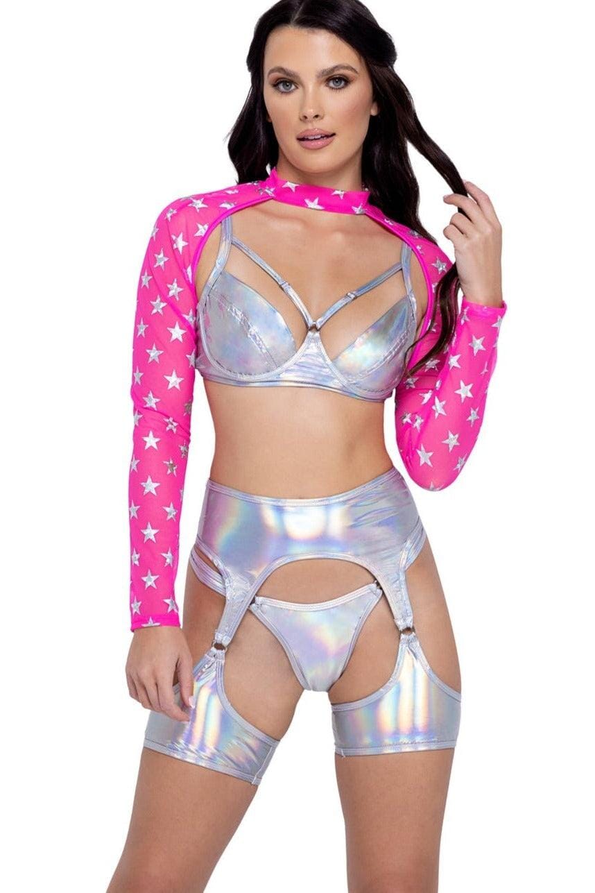 Hologram Garter Belt with Attached Leg Wrap