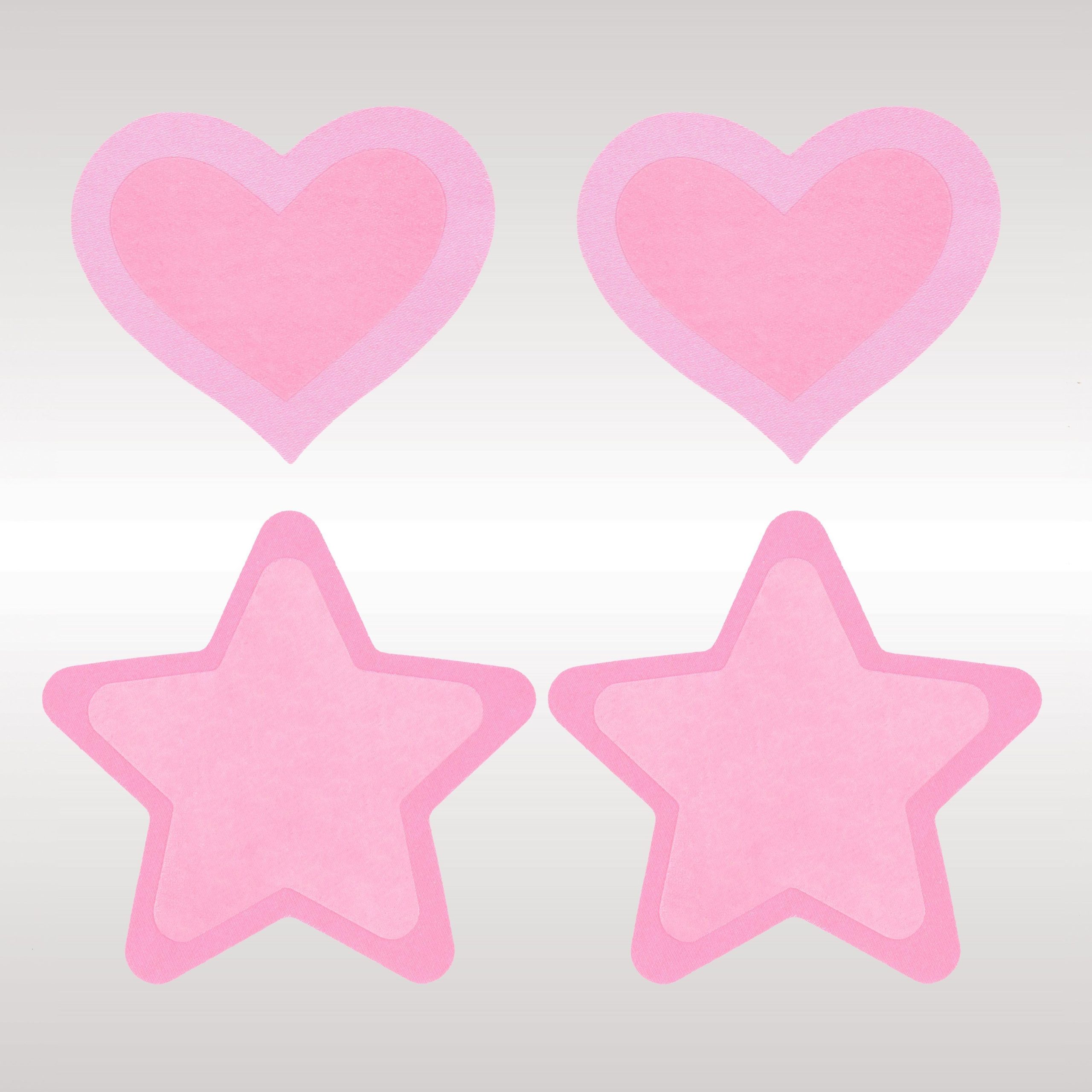 Hot Pink Glow In The Dark Hearts & Stars