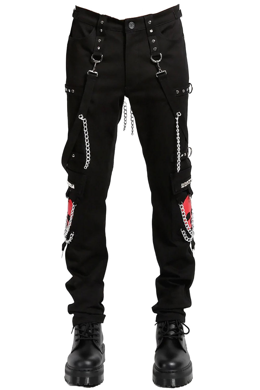 Tripp NYC Skull Bondage Pants [Black/Red Skulls]