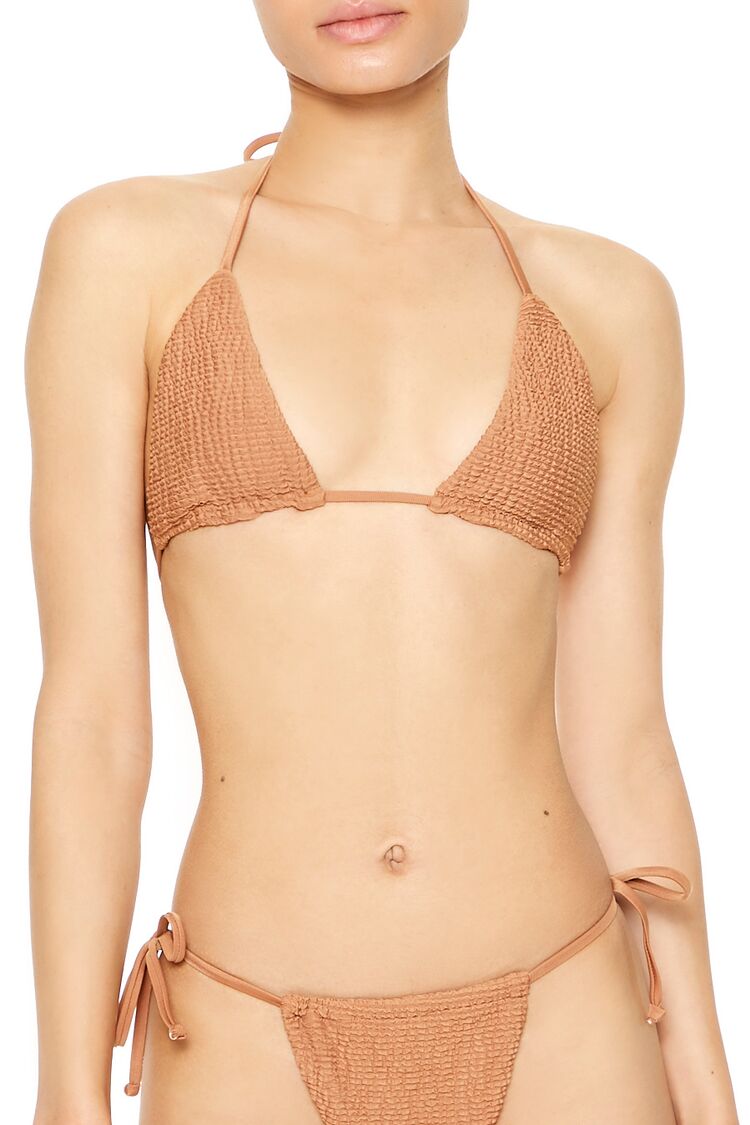 Textured Triangle Bikini Top