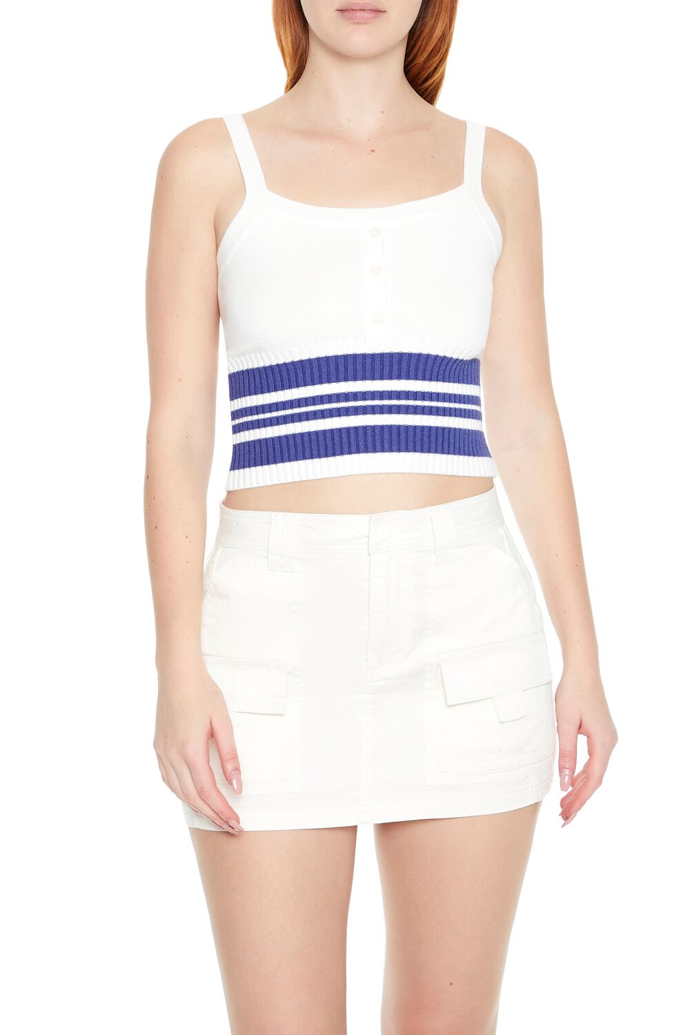 Striped Sweater-Knit Tank Top