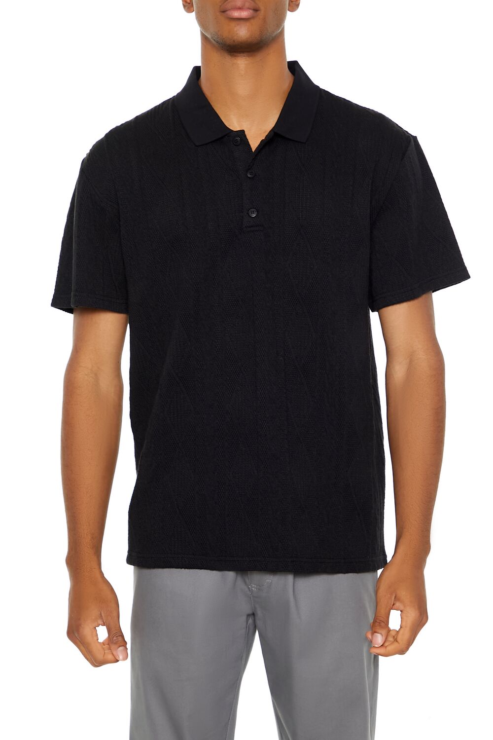 Textured Lace Polo Shirt