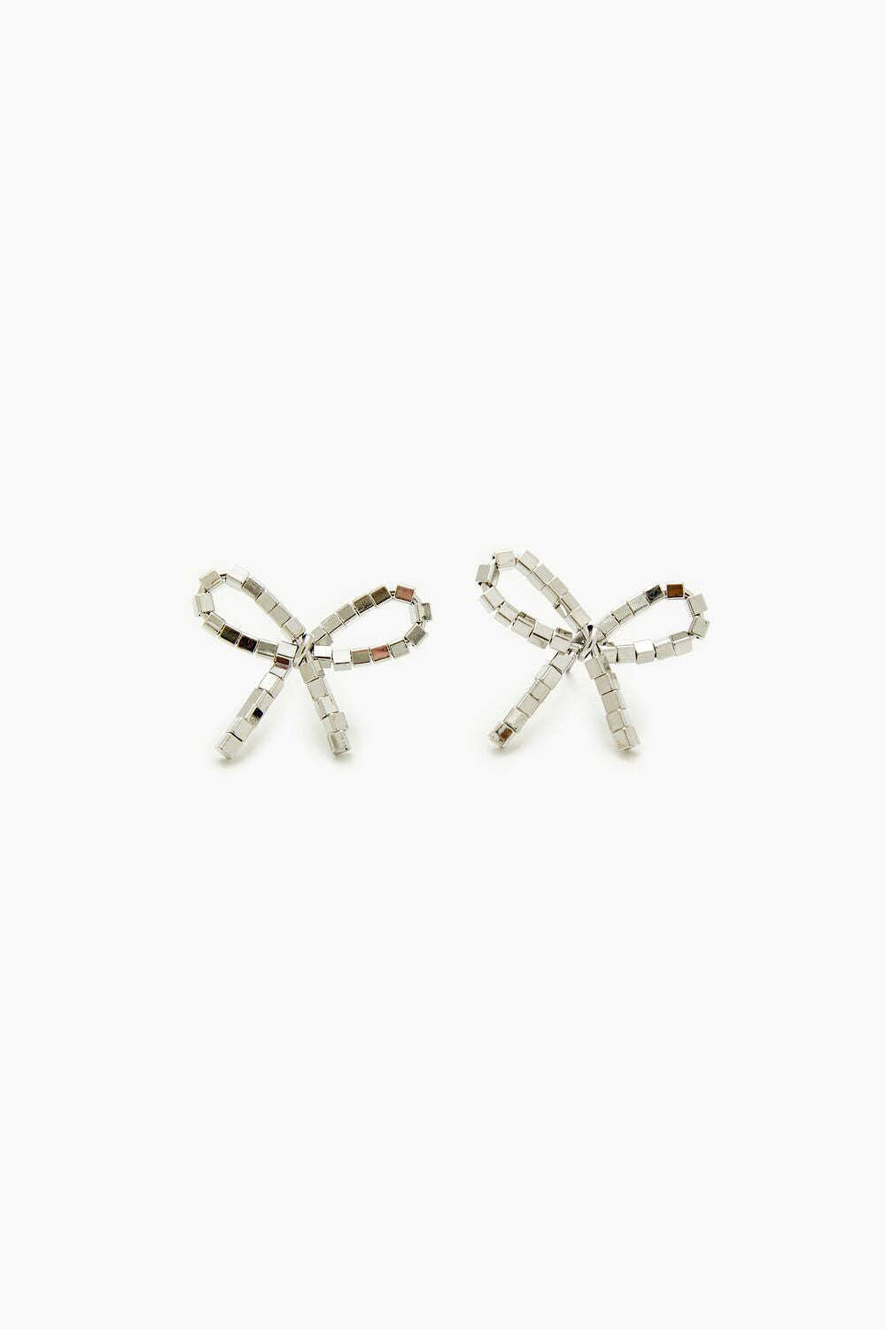 Beaded Bow Stud Earrings