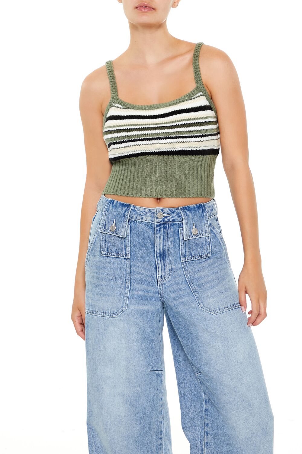 Striped Sweater-Knit Cami