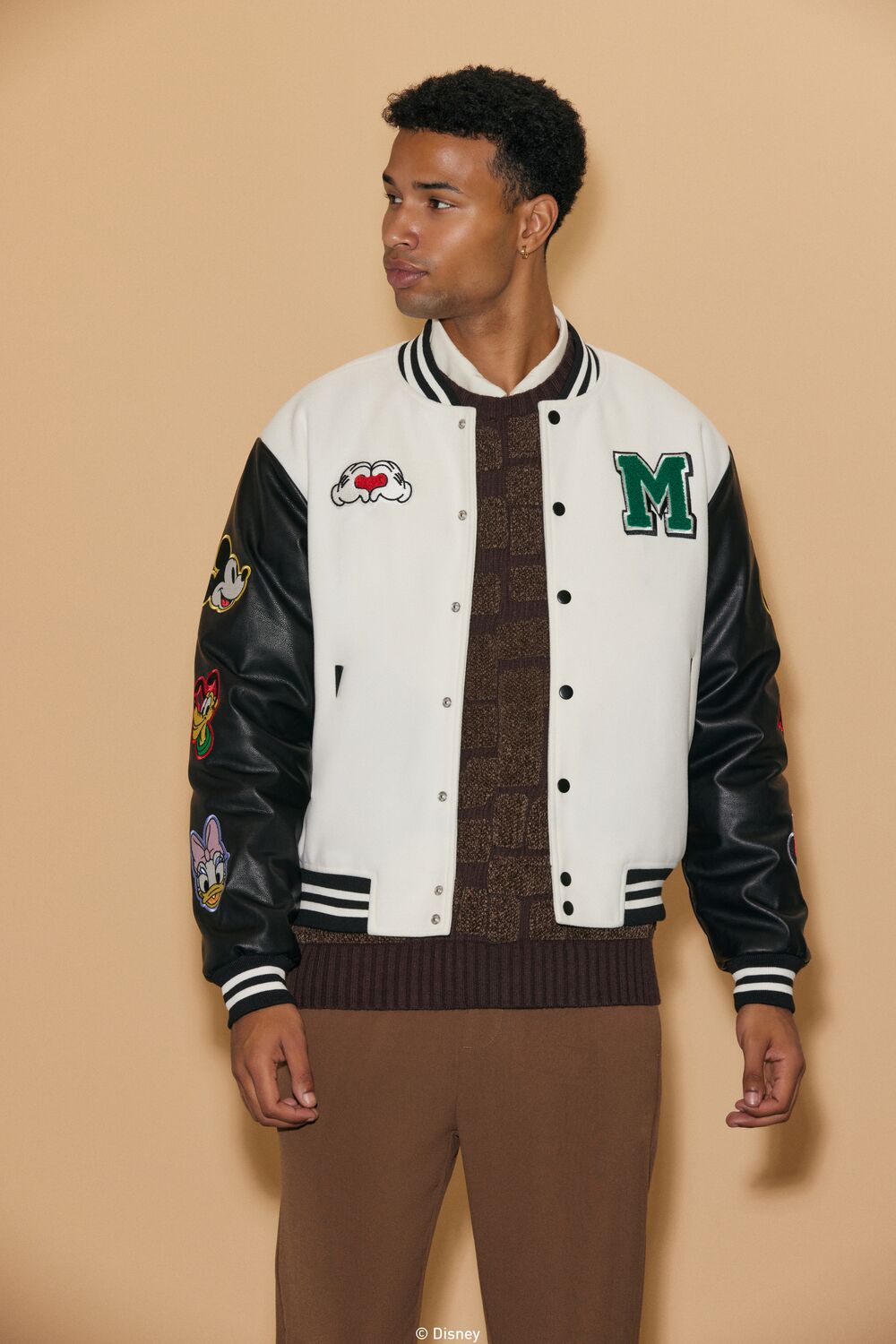 Unisex Disney Mickey & Friends Chenille Patch Varsity Jacket